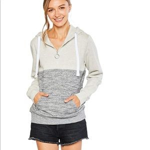 Grey and white pullover hoodie